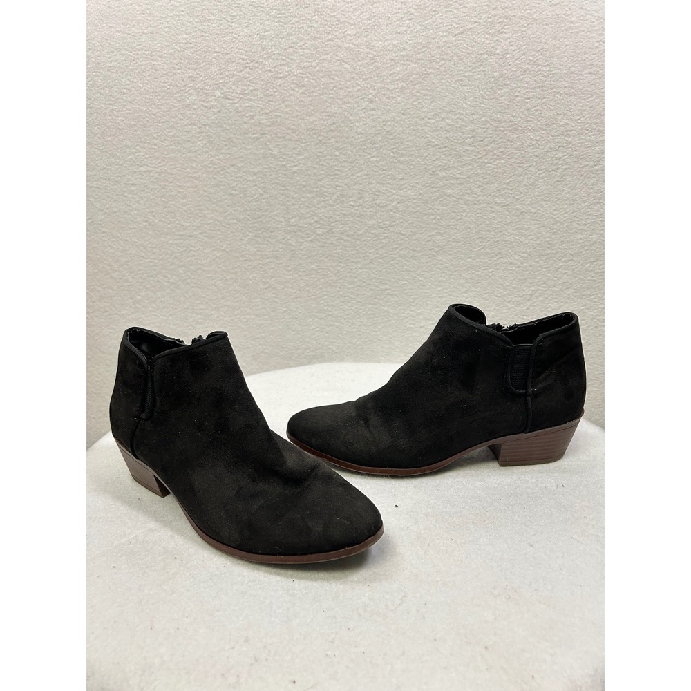 Circus by Sam Edelman Ankle Boots Women Black Faux Suede Low Block Heel Booties